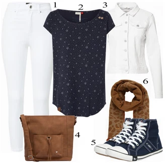 Outfit s Modrá Teniska Mustang "Jarní stylový Outfit"