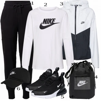 Outfit sa Crna Traper Jakna Nike Sportswear "Stilistički Outfit za Proljeće"