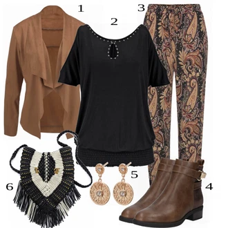 Outfit s Šedá Dlouhá Kalhoty/Dlouhé Šaty/Dlouhý Zimní Kabát/Dlouhá tylová sukně/Kalhoty Veľké Veľkosti Lascana "Jarní stylový Outfit"