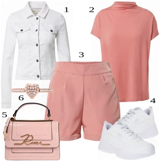 outfit mit Bež Majica VERO MODA, Bež/Rjava/Roza Majica VERO MODA "Tvoj cool outfit"