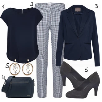 Ležérní outfity Kate s Tmavě modrá/Světle modrá Ichi "Stylový"