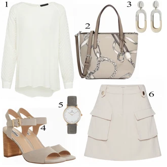 Zapínání na knoflíky Outfit s Krémová/Bílá Halenkový Top/Halenka s Dlouhým Rukávem/Slip-on Halenka/Halenka se Stojatým Límcem/Kožená bunda pro muže/Crash blůza/Dětská hračka/Sportovní Halenka/Mušelínová Halenka/Blůza s nášivkou na lokti Object "Stylový"
