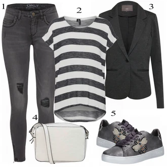 Ležérní outfity Kate s Tmavě šedá/Šedá/Světle šedá Ichi "Stylový"