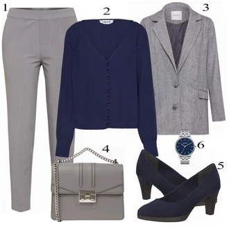 Outfit s Modrá Bota Na Podpatku MARCO TOZZI "Stylový"