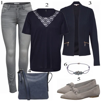 Outfit s Šedá Polobotek "Stylový"