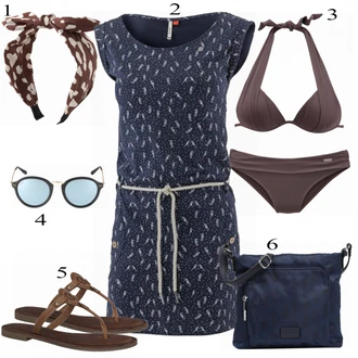 Outfit s Hnědá/Fialová/Vínová/Tmavě hnědá Vintage Bikiny/Bikinové plavky s vycpávkami/Trojúhelníkové Bikiny/Bikiny s průstřihem/Kožené bundy pro muže/Zavinovací bikini/Balconette-bikini/S Kosticemi/Bikin/Push-up bikini Lascana "Stylový"