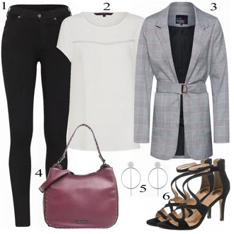 Outfit s Modrá Bota Na Podpatku Buffalo "Stylový"