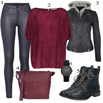 Outfit s Černá Kabát/Podzimní bunda/Bunda s Kapucí "Stylový"