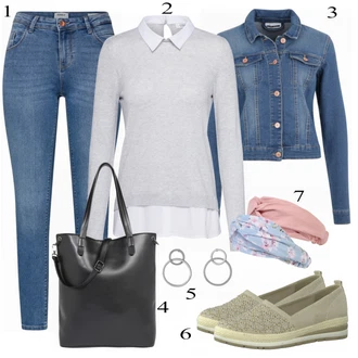 Ležérní outfity 60. Let s Tmavě šedá/Šedá/Stříbrný Pecka/Kruhová/Sponka do ucha/Visací Pilgrim "Stylový"Look: Styl, Lesk, 60. Let, Metal, Steampunk, Techno, Unisex, Retro, 80tá léta