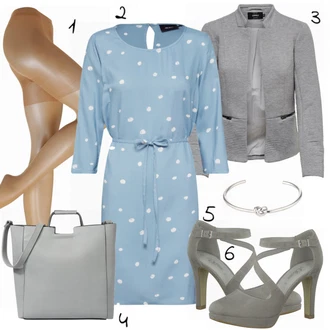 Outfit s Šedá Bota Na Podpatku "Stylový den"