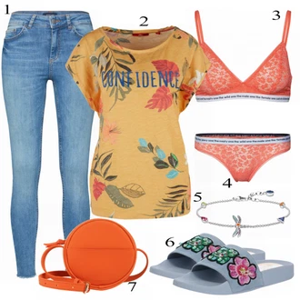 Outfit s Modrá Kožená bunda/Svetrová Vest Dlouhý svetr/Midi Kabát Pieces "Letní Look"