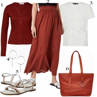Outfit s Červená Kardigan Edited "Letní Look"
