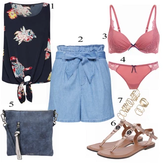 Outfit s Béžová Prsatější střih podprsenky/Kojící podprsenka/Pánské boty ve velikosti 11 PALMERS "Letní Look"