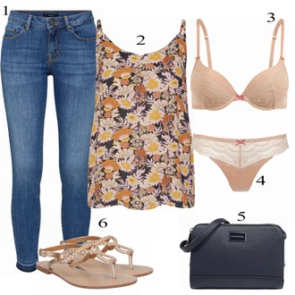 Outfit s Modrá Kalhoty Opus "Letní Look"