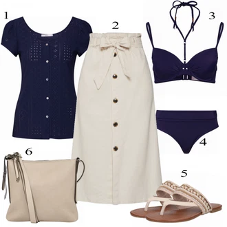 Outfit s Modrá Plavky HUNKEMÖLLER "Letní Nálada"