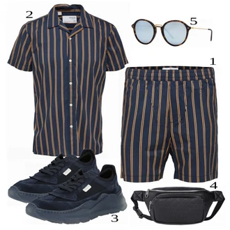 outfit mit Siva/Modra Poslovna Srajca "Priložnostna oblačila"