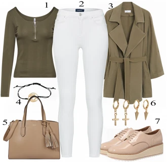 Outfit s Béžová Teniska Call it Spring "Super pro volný čas"