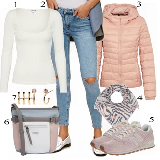 Outfit s Béžová/Šedá Teniska New Balance "Super pro volný čas"