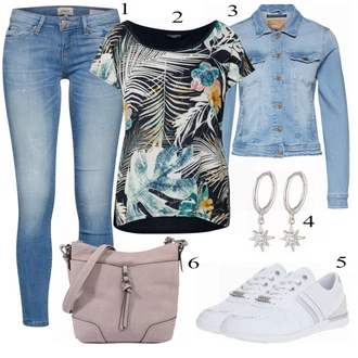 Outfit s Bílá/Modrá Teniska Tommy Hilfiger "Super pro volný čas"