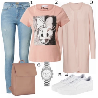 Dlouhé Outfit s Modrá/Světle modrá/Hnědá Kožená bunda/High Waist Džínové Kalhoty/Džíny s Rozparkem/Push up Džín/Navlékací džíny/Kožené Boty/Kožená Pánská Bund Only "Super pro volný čas"