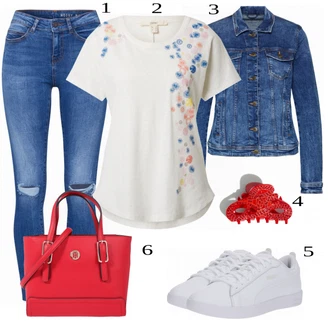 Ležérní outfity s Červená Tommy Hilfiger "Super pro volný čas"