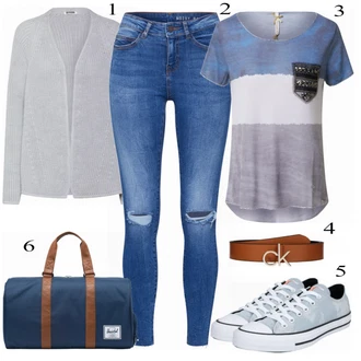 Outfit s Šedá Teniska Converse "Super pro volný čas"