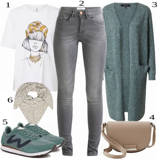 Outfit s Šedá Teniska WODEN "Super pro volný čas"