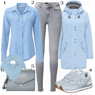 Kombinacije za zimu sa Plava Šal Zwillingsherz "Zimski Outfit"