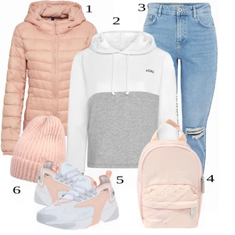 Satén Outfit s Růžová/Béžová/Modrá Batoh/Malá Taška Adidas Originals "Super pro volný čas"