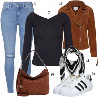 outfit mit Rdeča Usnjena Jakna Vila "Tvoj modni izgled"