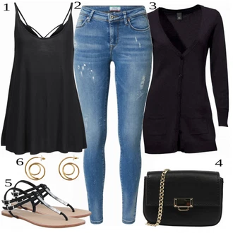 outfit mit Bela/Črna Top Lascana "Tvoj cool outfit"