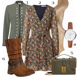 Zimske Outfiti mit Siva Obleka GLAMOROUS "Zimska outfit"