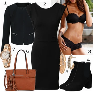 Outfit s Černá/Růžová Podprsenka Balconette/Krajková podprsenka/Bezdrátová podprsenka/Zmenšující Podprsenek/Push-Up Podprsenka/Podprsenka Bez Kostic/Vyztužený podprsenek/Podprsenka s kosticemi VIVANCE "Super hezký Outfit pro kancelář"