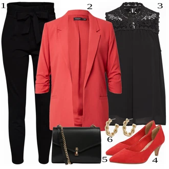 Bez rukávů Outfit s Černá/Bílá/Hnědá Halenka Móda Pro Plnoštíhlou/Tričko & Top Móda Pro Plnoštíhlé/Halenka a Tunika Tunika Only "Business Look pro dámy"
