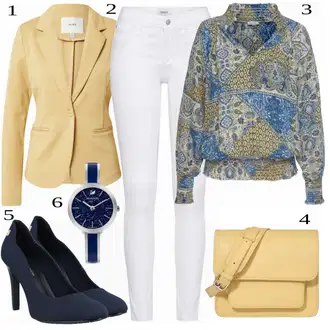 Moderní Outfit s Bílá/Hnědá/Černá Džín s Širokou Nohavicí/Dámské Džíny s Délkou 7/8/Zvonové Džíny/Zkrácené Džíny/Formální Košile/Džíny Culottes/Plisované Džíny Only "Elegantní vzhled"Look: Styl, Cool, Francouzské, Italský, Námořní, Moderní, Mom, Krásný, Španělské, Western, Old Money, 70tá léta