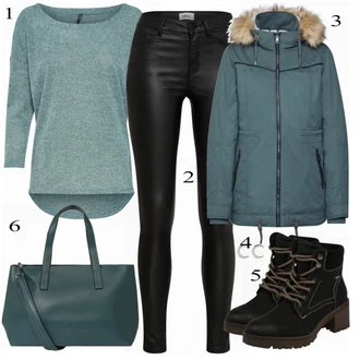 Outfit s Modrá/Černá Kozačka Tom Tailor "Tom Tailor"