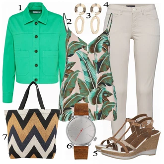 Outfit s Šedá Kalhoty Opus "Tamaris Sandály"
