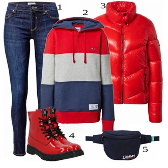 Outfit s Červená Superdry "Skvělý Vzhled"