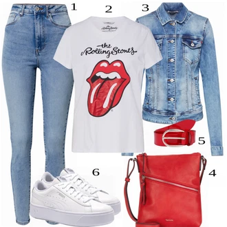 Moderní Outfit s Světle modrá/Modrá Krátké Džínové Bundičky/Džínové Bund LTB "Skvělý vzhled pro jaro"Look: 90tá léta, Cool, Moderní, Krásný, Old Money, Univerzitní, Western