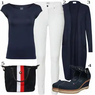 Zapínání na knoflíky Dlouhé Outfit s Tmavě modrá Pletenina veľkej veľkosti/Šaty Móda Pro Plnoštíhlou Vila "Lehké jarní outfit"