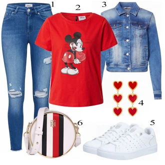 Outfit s Bílá/Modrá Teniska K-SWISS "Skvělý vzhled pro volný čas"