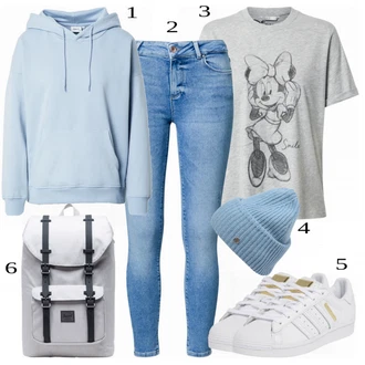 Kombinacije za zimu sa Plava Šešir Zwillingsherz "Tvoj zimski outfit"