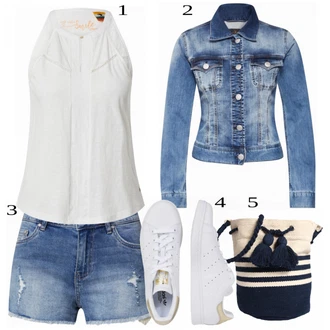 Outfit s Tmavě modrá Herrlicher "Skvělý vzhled pro volný čas"
