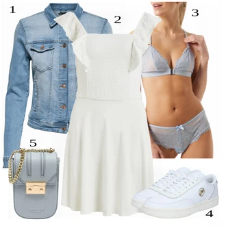 outfit mit Siva/Bela Obleka Vila "Tvoj cool outfit"