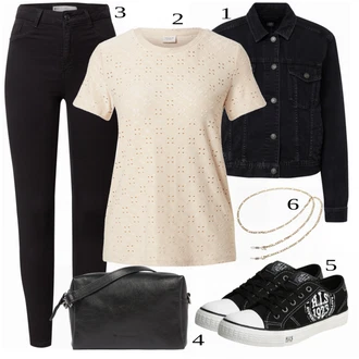 outfit mit Črna Kavbojke Gina Tricot "Tvoj cool outfit"