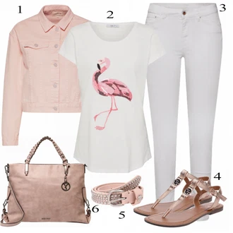 Outfit s Modrá/Béžová Tričko Hailys "Tom Tailor Džíny"