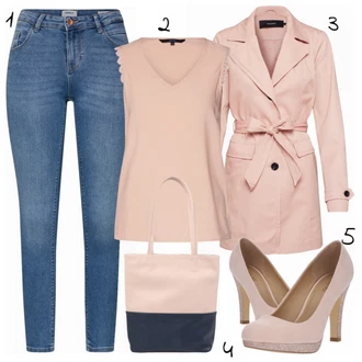 Outfit s Bota Na Podpatku About You "Tom Tailor Pink"