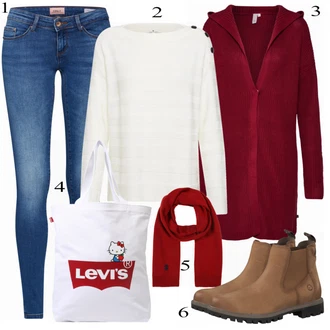 70tá léta Outfit s Modrá/Tmavě modrá Kožená bunda/Navlékací džíny/Kožené Boty/Dámské Džíny s Délkou 7/8/Push up Džín/Kotníková Bota/Džíny s Nízkým Sedem/Slim Fit Džíny/Džíny s Rozparkem/Džín s Nízkým Pasem/Kožená Pánská Bund/Nezařazené Only "Tom Tailor Pullover"Look: 70tá léta, Ležérní, Cool, Francouzské, Moderní, Krásný, Bezešvé