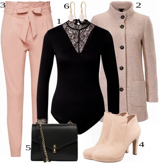 Outfit sa Bež/Pink/Plava Čizmica Tamaris "Trendy zimski izgled"