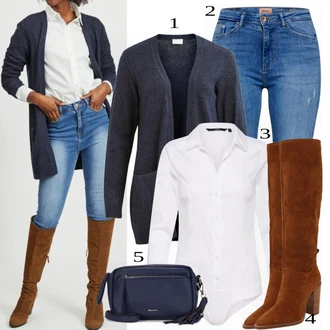 Dlouhé / Maxi Outfit s Halenka & Tunika/Dlouhý Zimní Kabát/Tělo/Dlouhé Kardigany/Zvonová Kalhoty/Dlouhá tylová sukně VERO MODA "Trendy Zimní Vzhled"